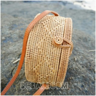 circle around handbags straw rattan hand woven grass handmade motif side